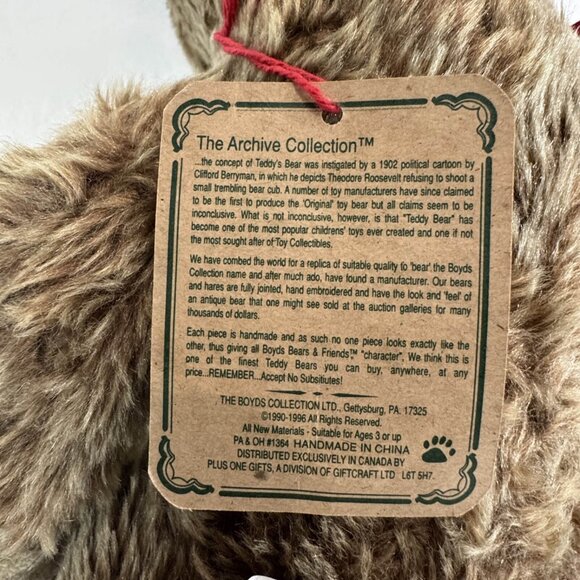 Jean Canadian Exclusive Teddy Bear Plush Stuffed Animal Boyds Fully Jointed NWT - Picture 6 of 6